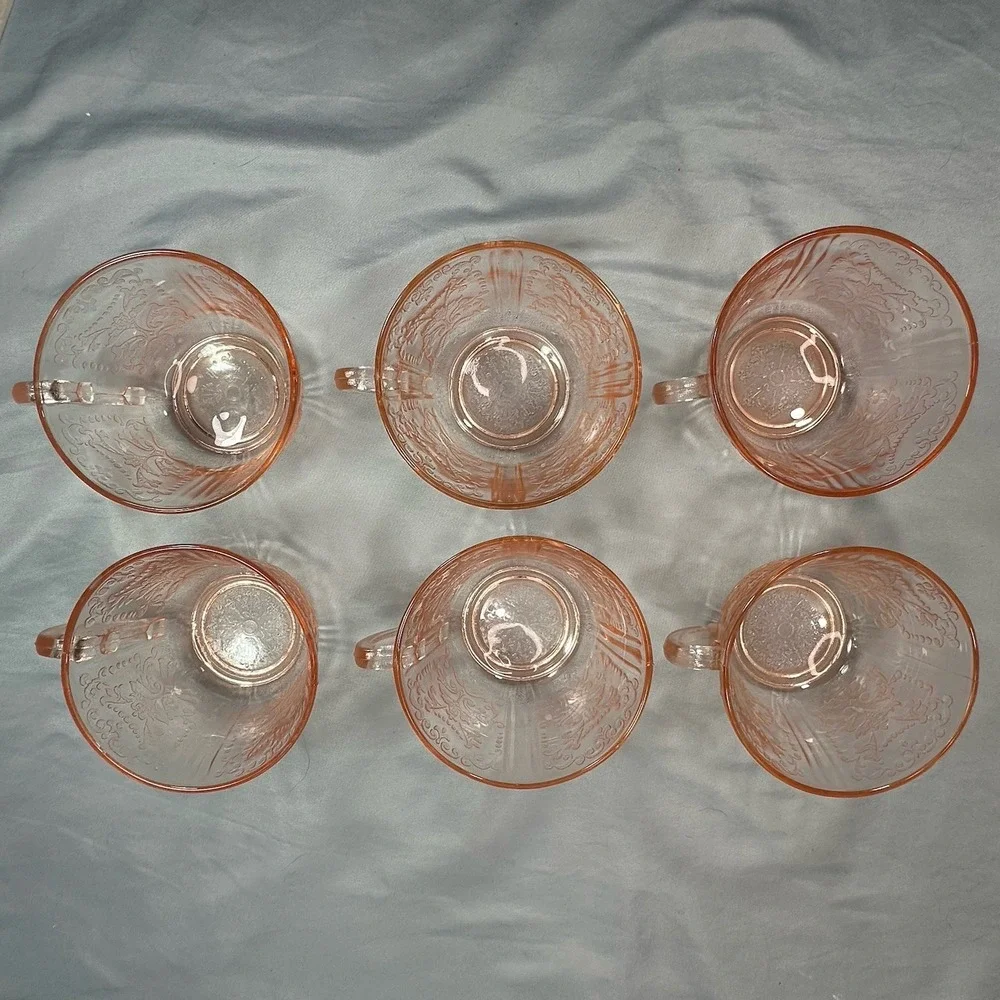 Vtg Macbeth Evans American Sweetheart Pink Depression Glass‎ 2pc Cup Saucer Set